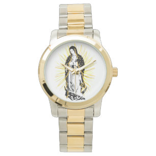Unsere Dame von Guadalupe-Uhr mit Strahlen Armbanduhr