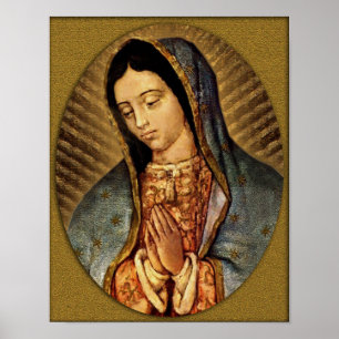 Unsere Dame von Gusdalupe Patronin von Amerika. Poster