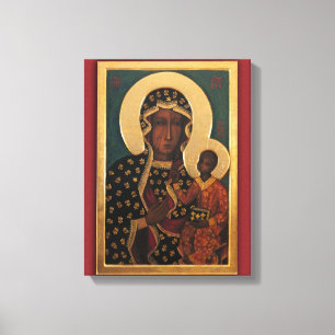Unsere Dame von Tschenstochowa Devotional Image. Leinwanddruck