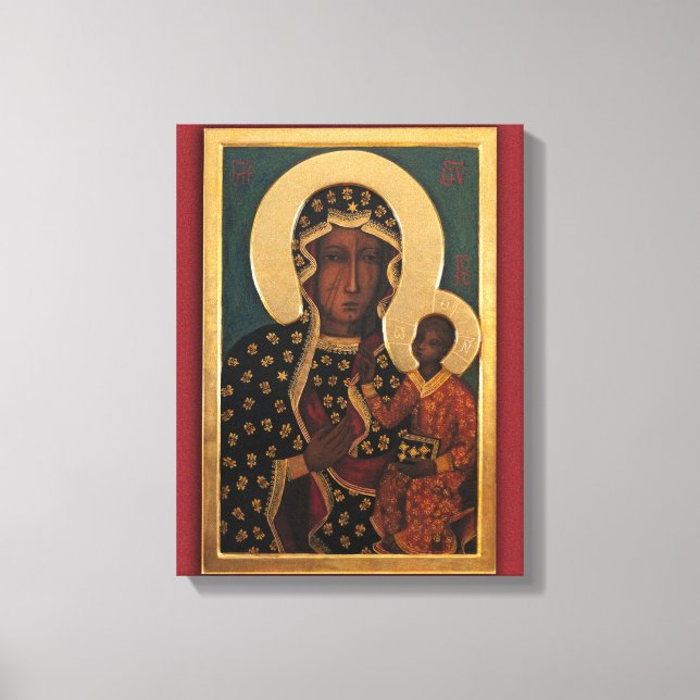 Unsere Dame von Tschenstochowa Devotional Image. Leinwanddruck (Vorderseite)