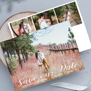 UNSERE DATE Wedding 4 FOTOS Collage White gerettet Save The Date