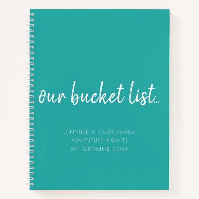 Unsere Eimerliste Paare Keepake Journal Notizbuch (Vorderseite)