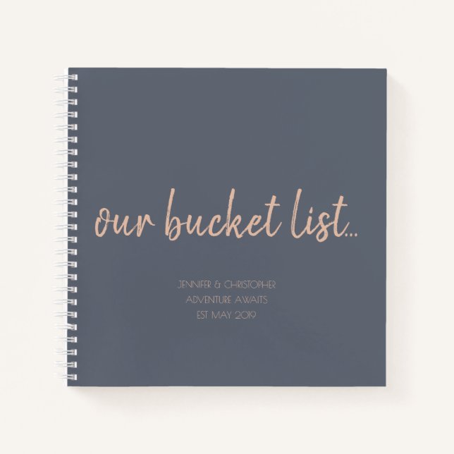 Unsere Eimerliste Paare Keepake Journal Notizbuch (Vorderseite)