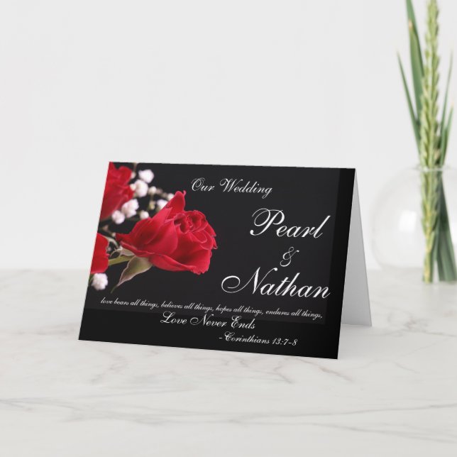 Unsere Einladungen zu Hochzeiten-Rose (Vorderseite)