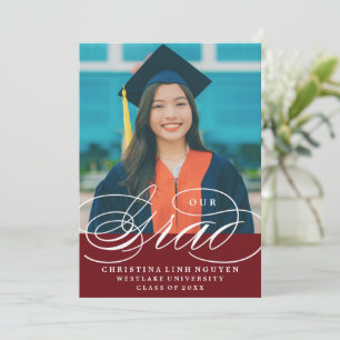 UNSERE ELEGANTE SCRIPT GRAD ABITUR-EINLADUNG EINLADUNG