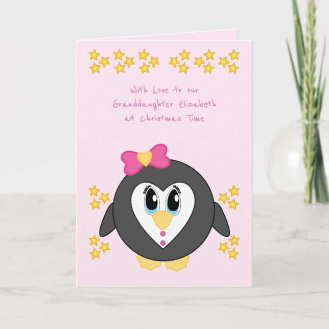 Unsere Enkelin zu Weihnachten niedlich Pinguin pin (Vorderseite)