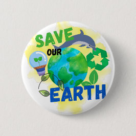 Unsere Erde gerettet Button