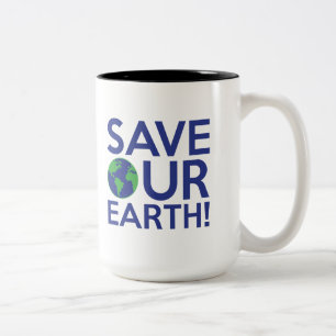 Unsere Erde gerettet Zweifarbige Tasse