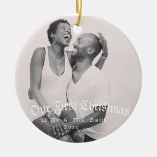 unsere erste Hochzeit, unser neues Zuhause, Weihna Keramik Ornament