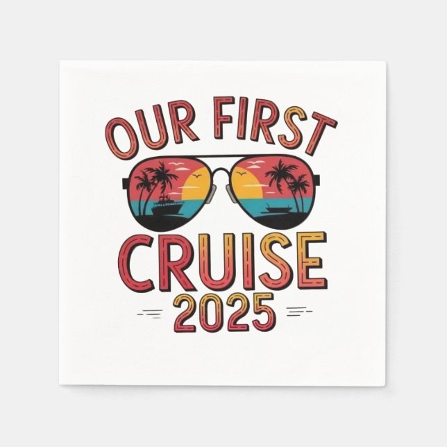 Unsere erste Kreuzfahrt 2025 Sommerreise Matching Serviette (Vorderseite)