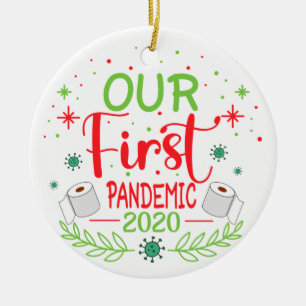 Unsere erste Pandemie 2020 pro Jahr im Gedächtnis Keramik Ornament