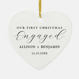 Unsere erste Verlobte Weihnachtsankündigung Keramik Ornament