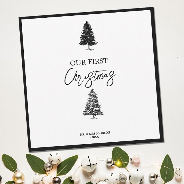 Unsere erste Weihnachten Schwarz & Weiß Newlyweds  (Von Creator hochgeladen)
