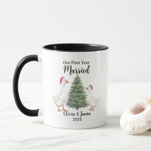 Unsere erste Weihnachten verheiratet Gans Benutzer Tasse