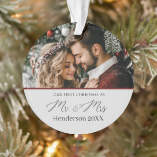 Unsere erste Weihnachts-2-Foto-Runde Ornament