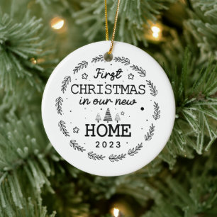 Unsere erste Weihnachts-neue Zuhause Keramik Ornament