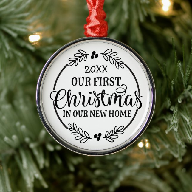 Unsere erste Weihnachts-neue Zuhause Ornament Aus Metall (Baum)
