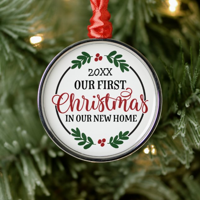 Unsere erste Weihnachts-neue Zuhause Ornament Aus Metall (Baum)