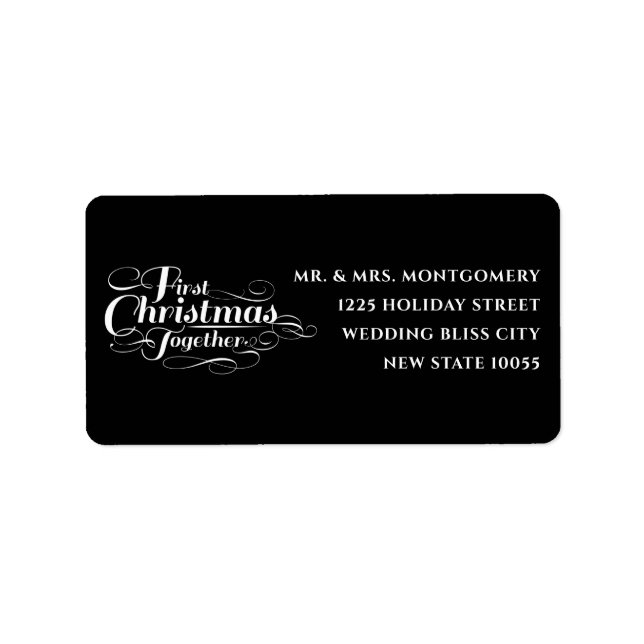 Unsere erste Weihnachts-Zusammen-White-Script-Adre (Vorne)