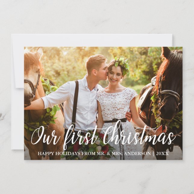 Unsere erste Weihnachtsbräuner-Foto-Karte Einladung (Vorderseite)