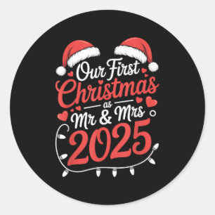 Unsere erste Weihnachtsfeier als Frau 2025 Verheir Runder Aufkleber