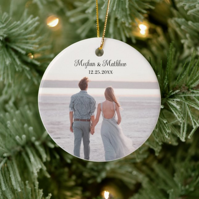 Unsere erste Weihnachtsfeier in neuem Glanz Keramik Ornament (Baum)