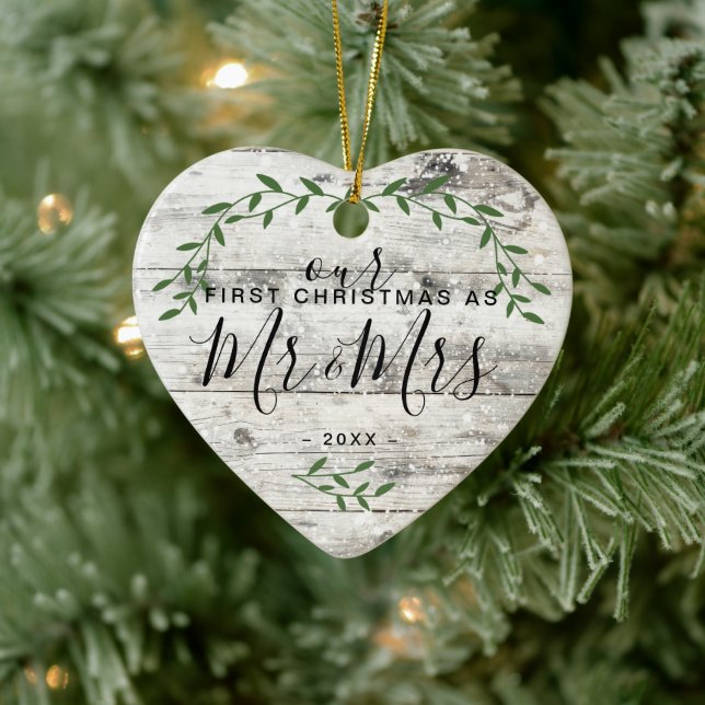 Unsere erste Weihnachtsfrau, Frau Foto Keramik Ornament (Baum)