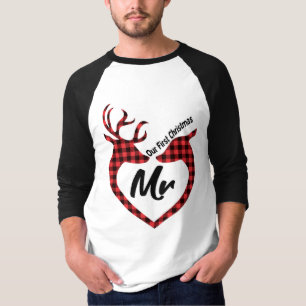 Unsere erste Weihnachtsfrau Mr. Mrs. 2021 Matching T-Shirt