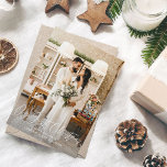 Unsere erste Weihnachtskarte mit zwei Fotos<br><div class="desc">Senden Sie Ihre Weihnachtswünsche & feiern Sie Ihre Hochzeit stilvoll mit unserer Fist Christmas Vertical & Horizontal Two Foto Weihnachtskarte.</div>