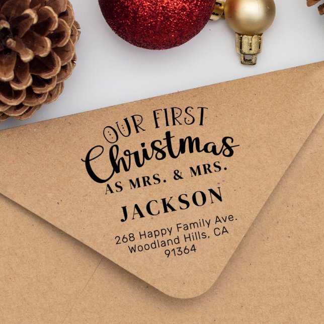 Unsere erste WeihnachtsmRS & MRS Rücksendeadresse  Gummistempel (Von Creator hochgeladen)