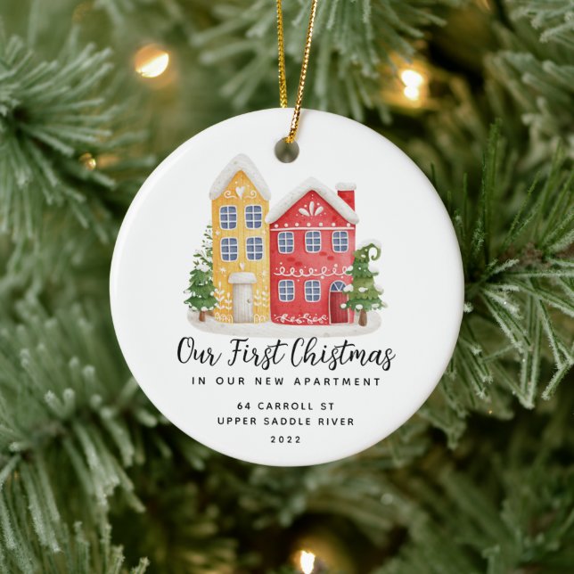 Unsere erste Weihnachtswohnung Keramik Ornament (Baum)