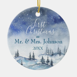 Unsere erste Weihnachtszeit Mr. & Mrs.| Verheirate Keramik Ornament