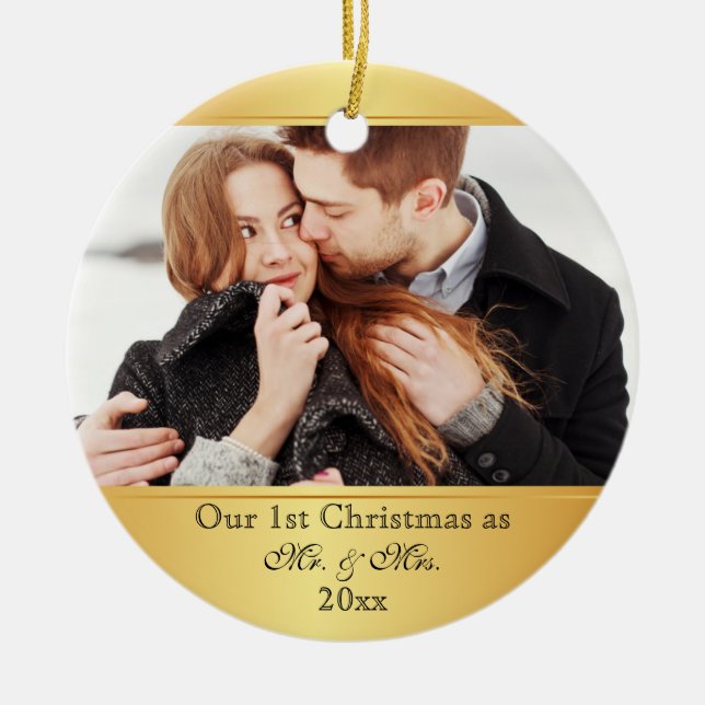 Unsere erste Weihnachtszusammen Gewohnheit Keramik Ornament (Vorne)