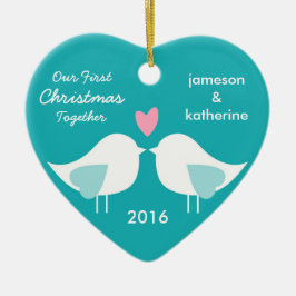 Unsere erste Weihnachtszusammen Keramikornament