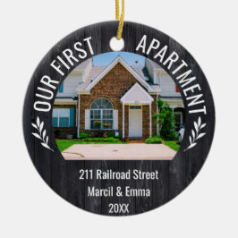 Unsere erste Wohnung 2022 Individuelle Name & 2 Fo Keramik Ornament