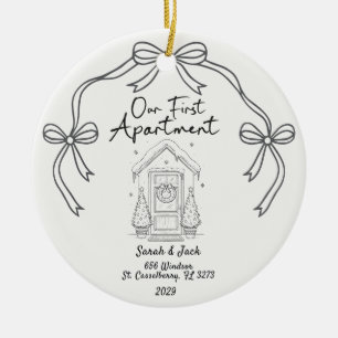 Unsere erste Wohnung Benutzerdefiniertes Jahr und  Keramik Ornament