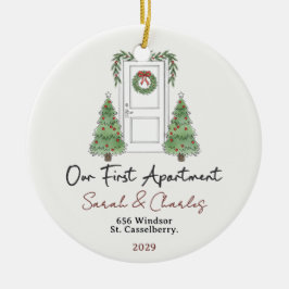 Unsere erste Wohnung mit benutzerdefinierten Namen Keramik Ornament