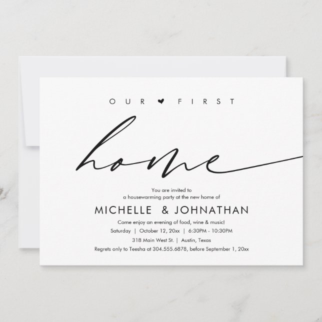 Unsere erste Zuhause, Party-Feier Einladung (Vorderseite)