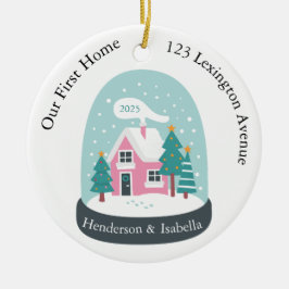 Unsere erste Zuhause Snow Globe Keramik Ornament
