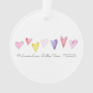 UNSERE ERSTE ZUHAUSE Sweet Hearts Art Liebe-Adress Ornament