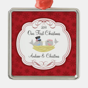 Unsere ersten ornament aus metall