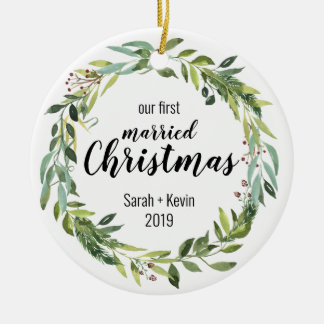 Unsere ersten verheirateten Weihnachten personalis Keramik Ornament