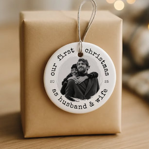 Unsere ersten Weihnachten als Ehemann & Ehefrau - Keramik Ornament
