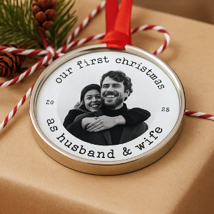 Unsere ersten Weihnachten als Ehemann & Ehefrau - Ornament Aus Metall