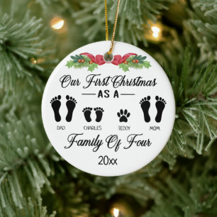 Unsere ersten Weihnachten als eine Familie von vie Keramik Ornament