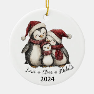Unsere ersten Weihnachten als Familie der drei Pin Keramik Ornament