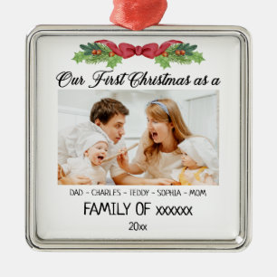 Unsere ersten Weihnachten als Familie mit maßgesch Ornament Aus Metall