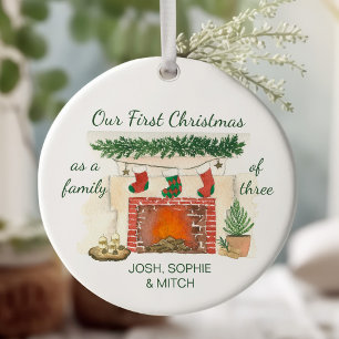 Unsere ersten Weihnachten als Familie von 3 gemüt Keramik Ornament