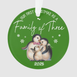 Unsere ersten Weihnachten als Familie von drei Ornament
