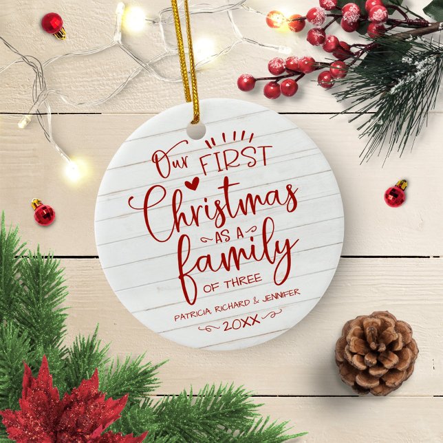 Unsere ersten Weihnachten als familiengeführtes ru Keramik Ornament (Von Creator hochgeladen)